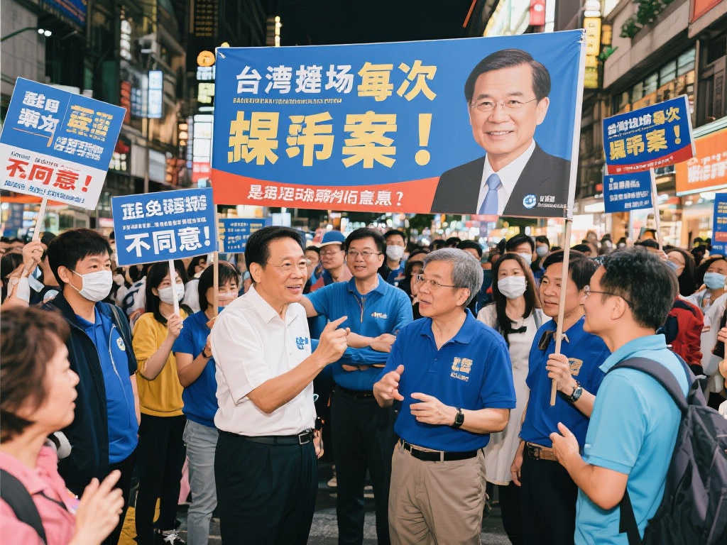 蓝营街头宣传,呼吁民众反对罢免投票 蓝营街头宣传,呼吁民众反对罢免投票